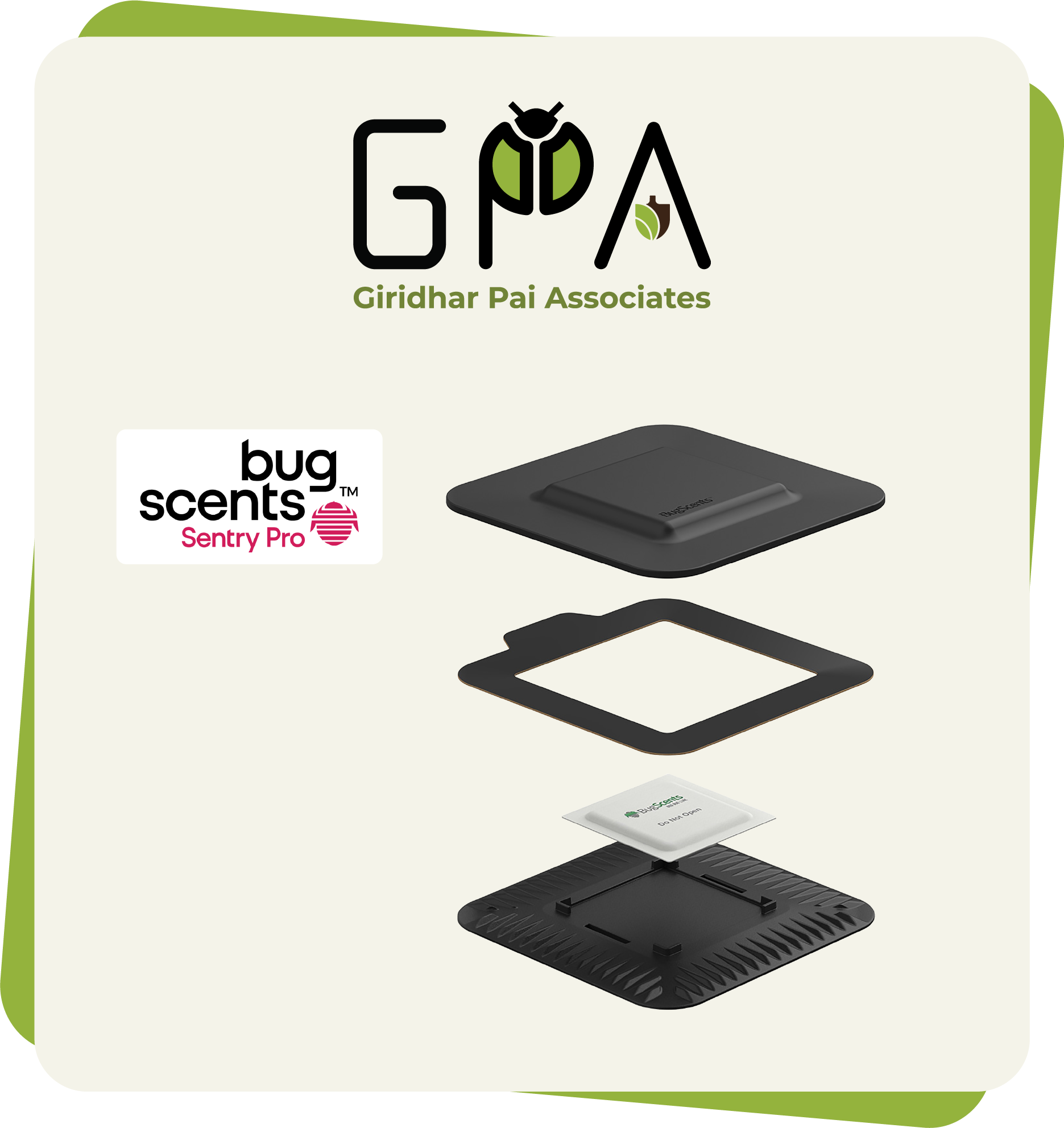 Parts of a BugScents™ Sentry Pro Bed Bug Detection Trap